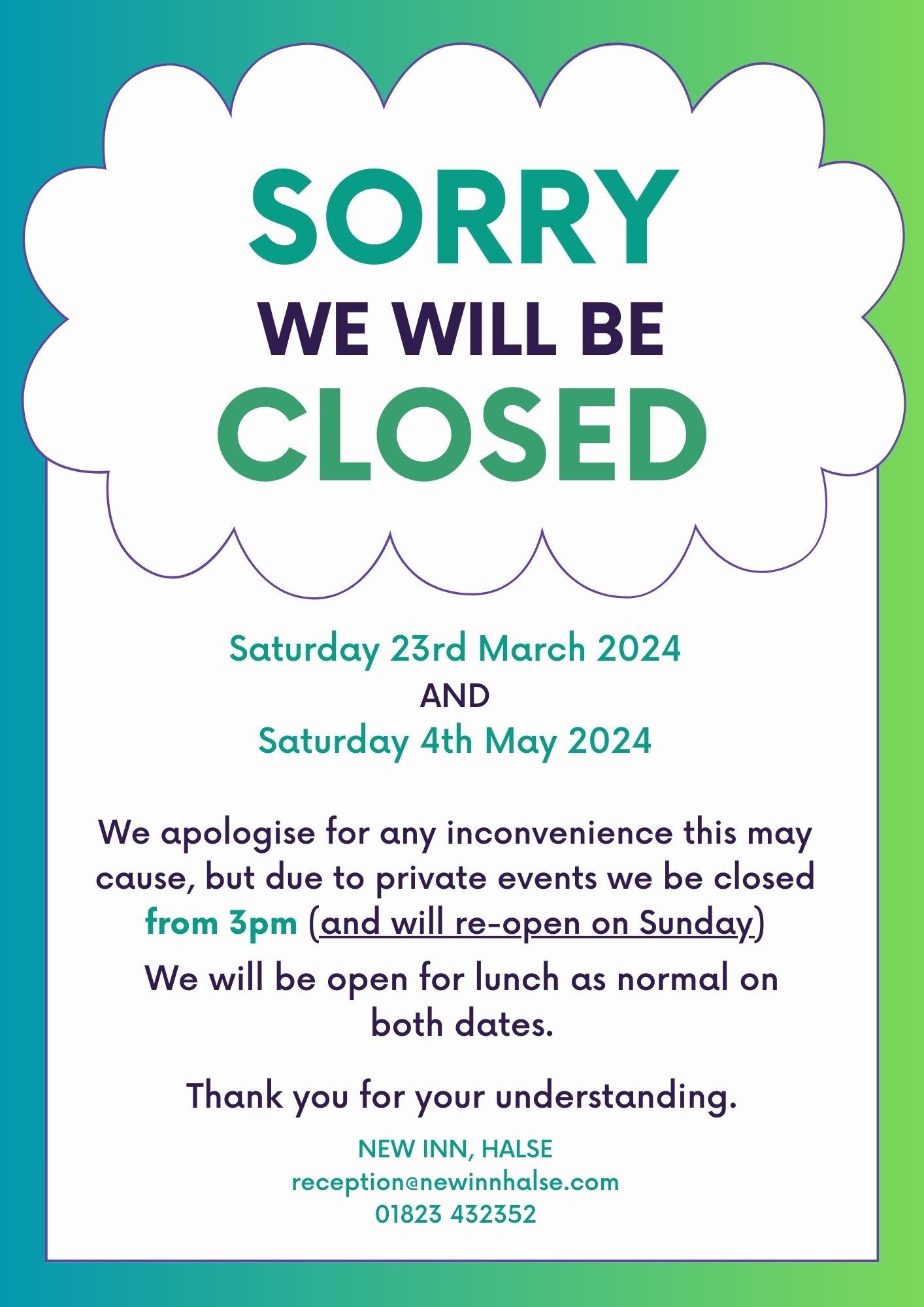 Sorry We Are Closed Poster