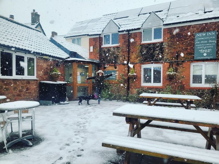 New Inn in snow