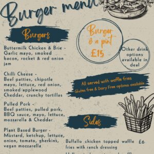 Burger & a Pint Menu April:May