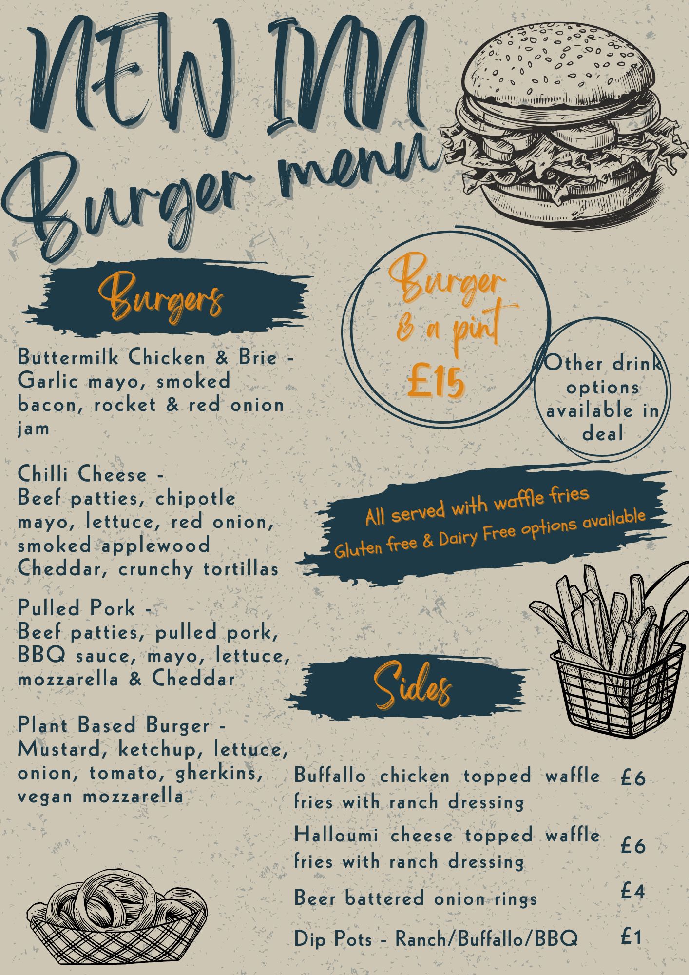 Burger & a Pint Menu April:May