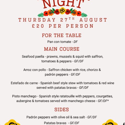 Spanish Night Menu 2