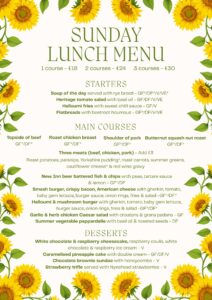 Summer Sunday Lunch Menu 2